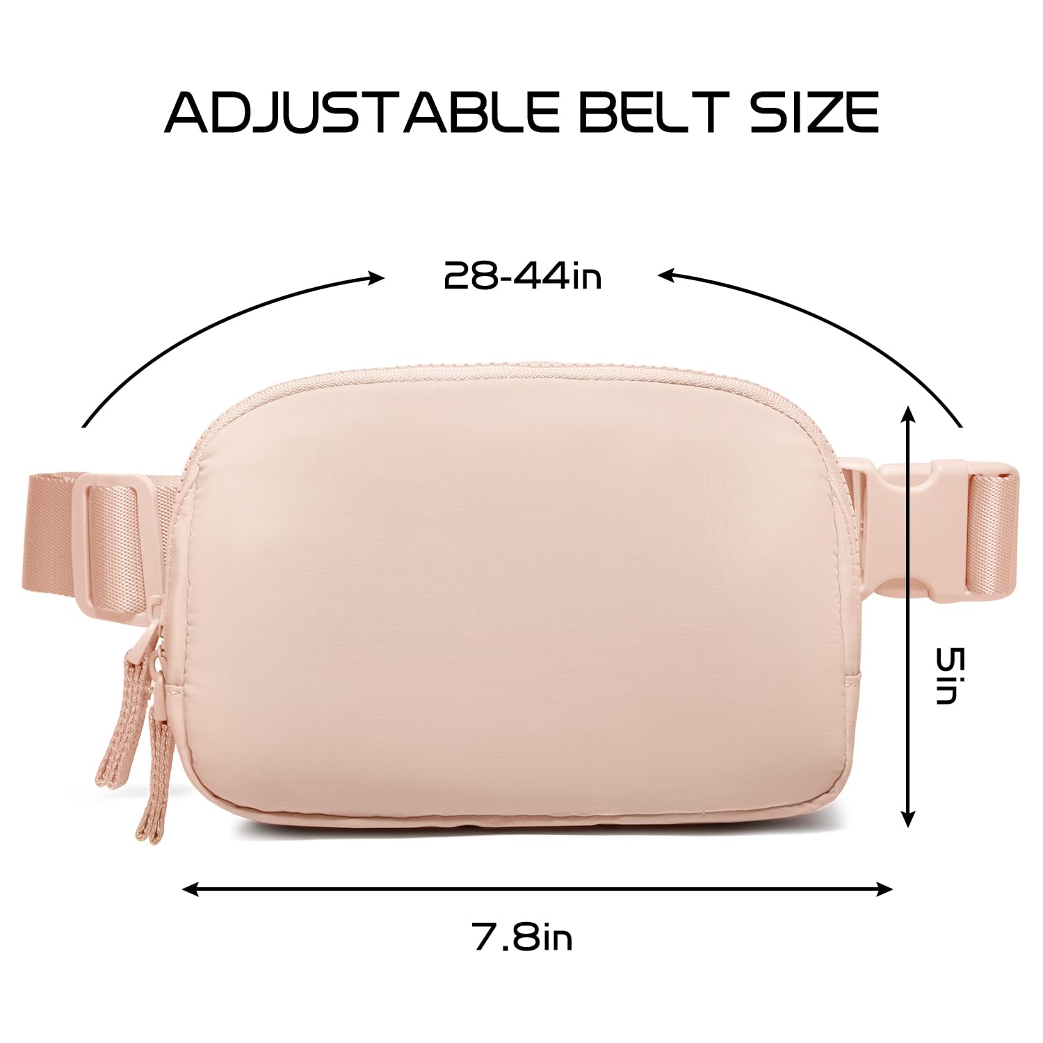 Belt Bag for Women Two-Way Zipper Cross Body Fanny Pack Fashion Waist Packs Everywhere Belt Bag with Adjustable Strap Gifts for Teen Girls Women Men (Coral Pink)