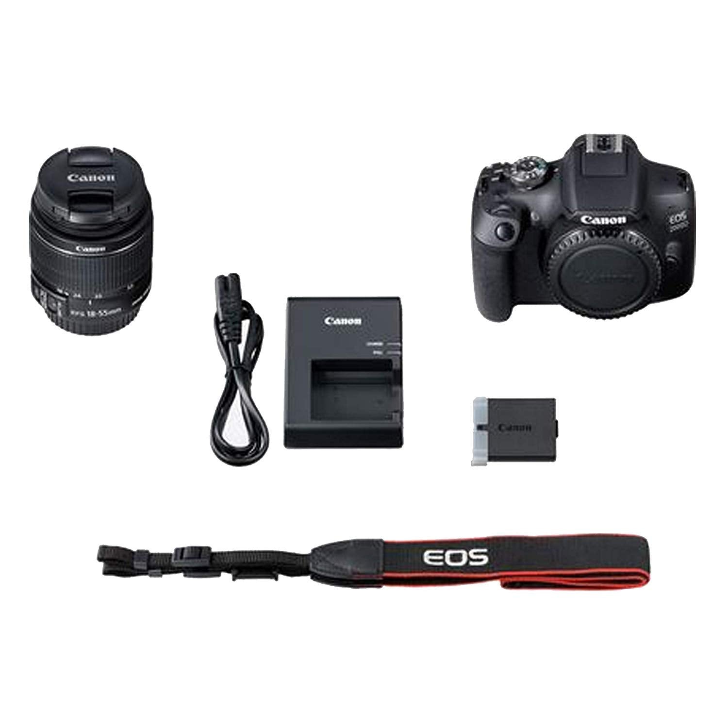 Canon EOS 2000D / Rebel T7 DSLR Camera with 18-55mm Lens + Creative Filter Set, EOS Camera Bag + Sandisk Ultra 64GB Card + Electronics Cleaning Set, and More (International Model) (Renewed)