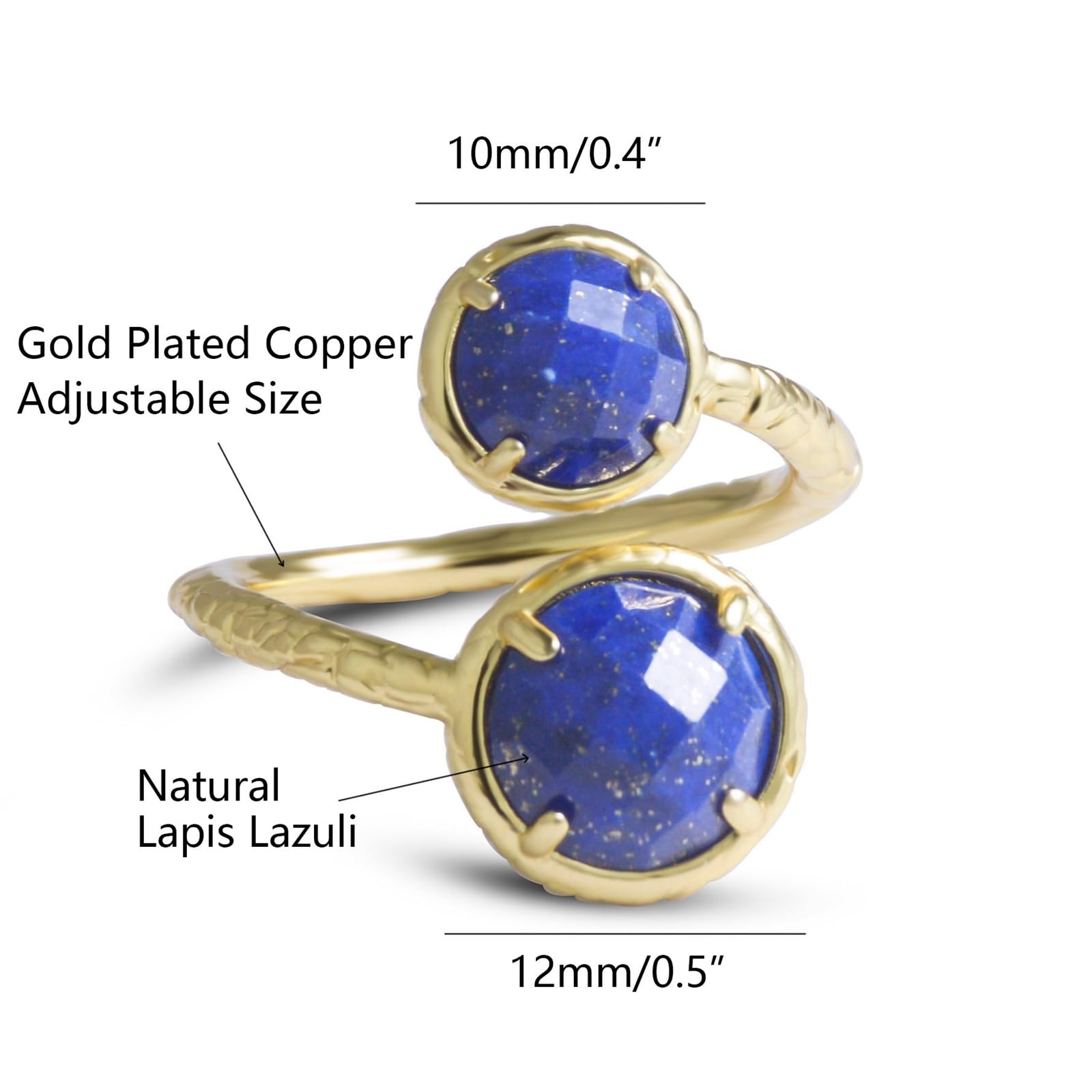 Lapis Lazuli Ring, Natural Blue Stone Ring for Lapis Lazuli Jewelry, Adjustable Handmade Ring for Women, September Birthstone Lapis Ring Gift for Her