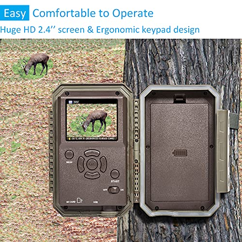 GardePro E5 Trail Camera, 48MP 1296p, Game Camera with Ultra Fast 0.1s Motion Activated, 100ft Night Vision, 90ft Detection Distance for Outdoor Wildlife Scouting, Hunting, Camo