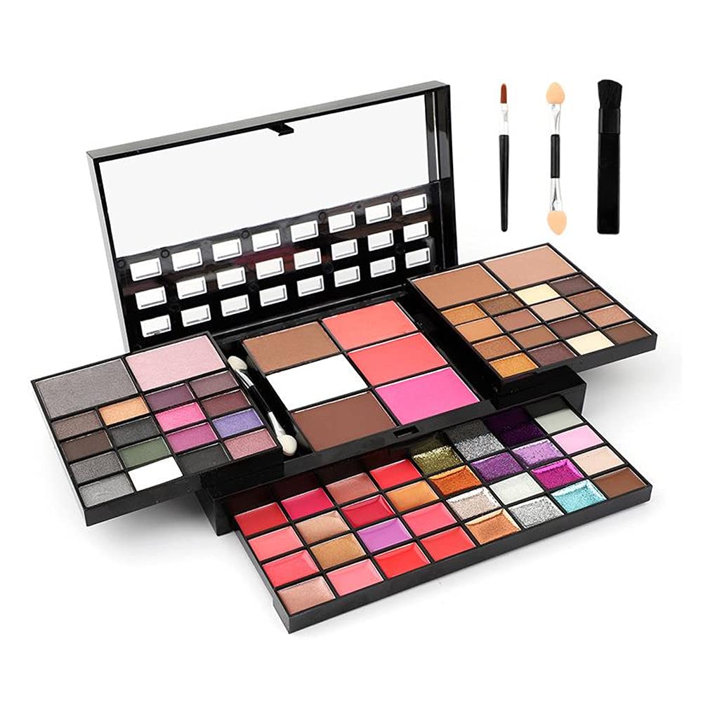 Makeup Kit for Women Full Kit including 36 Eyeshadow Makeup,16 Lip Gloss,12 Glitter Cream, 4 Concealer, 3 Blusher,1 Bronzer, 2 Highlight and Contour - All in One Makeup Kit 74 Colors