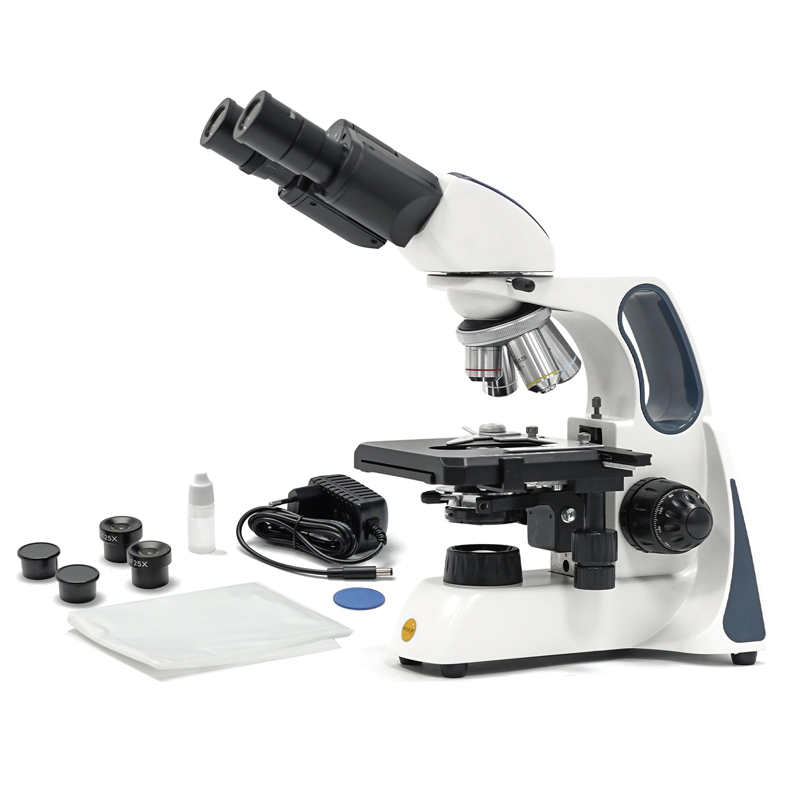 Swift SW400 Compound Binocular Microscope, 40X-2500X Magnification, Infinity Optical System, Wide-Field 10X/25X Eyepieces, Ultra-Precise Focusing, Mechanical Stage, Research-Grade Lab Microscope