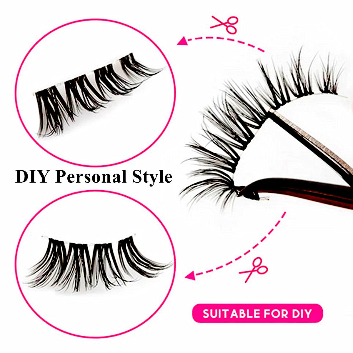 TRZLIFE Eyelash Clusters, 72 PCS DIY Individual Lash Extension Create Personal Eyelash Style Easily Super Natural and Comfortable Clear Band Non-Friable Reusable False Eyelash Mix 10/12/14mm