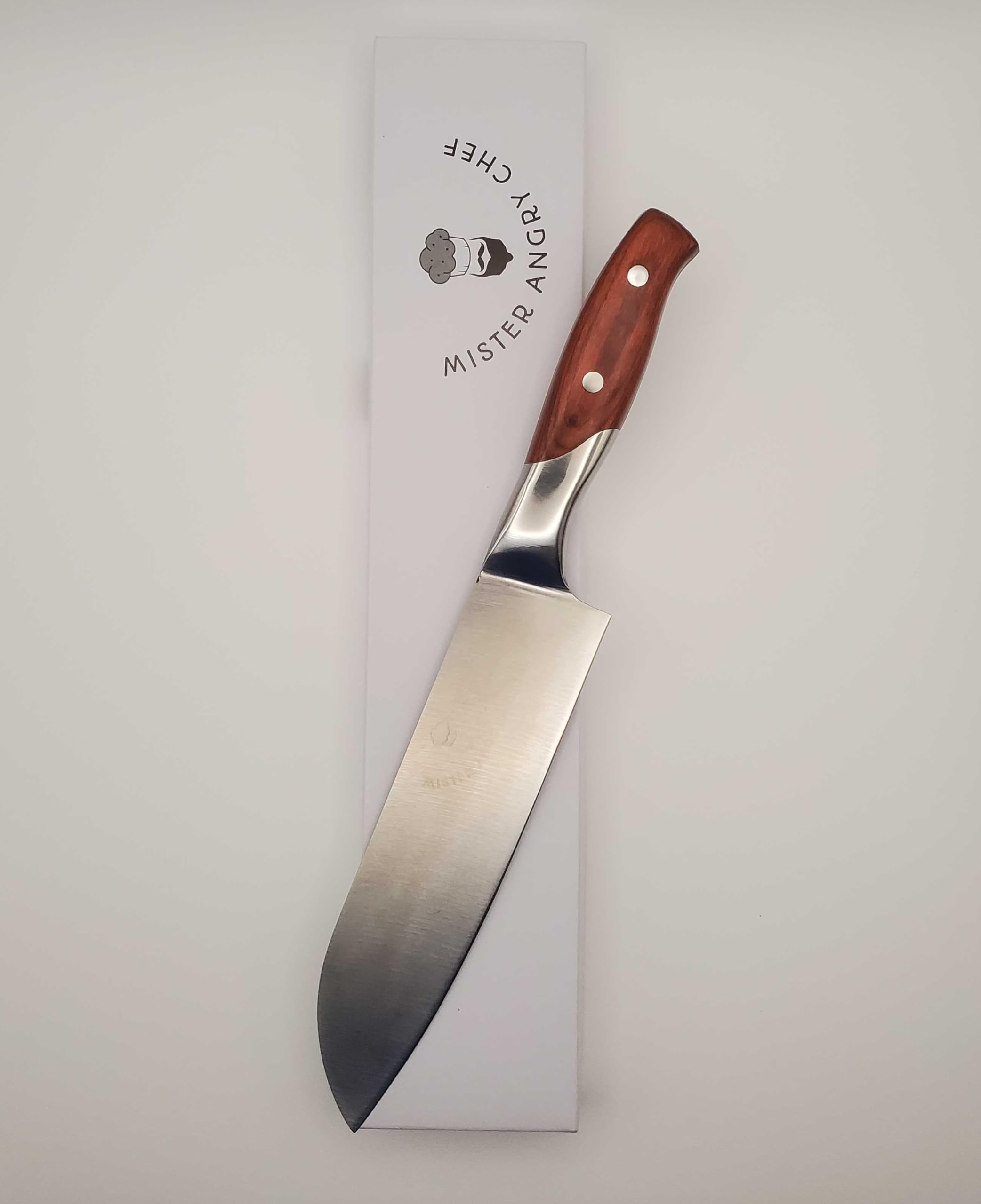 Mister Angry Chef 6.25 Inch Professional Style Santoku Knife Pakka Wood Handle - Indignant Line of Knives