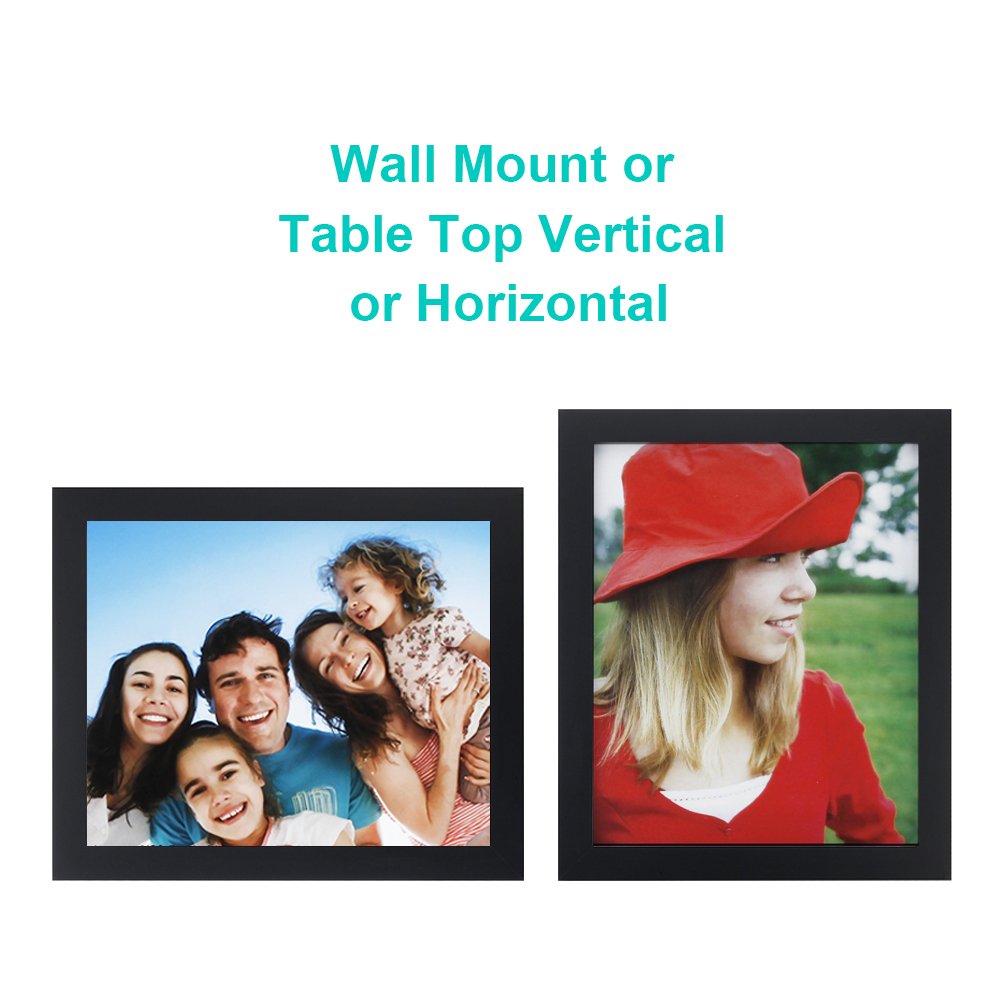 RPJC 8x10 Picture Frames Made of Solid Wood High Definition Glass for Table Top Display and Wall Mounting Photo Frame Black