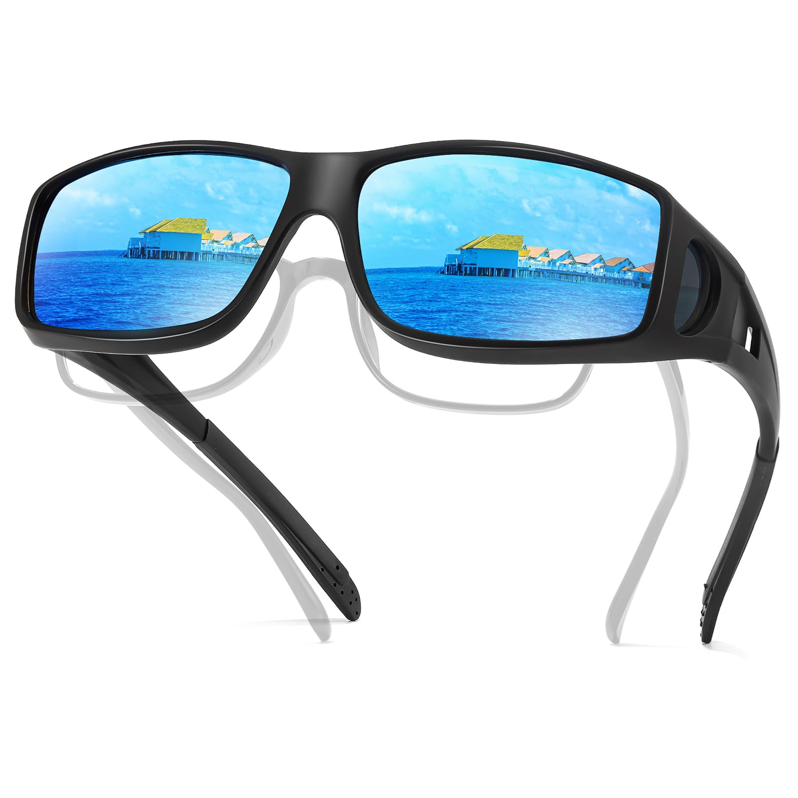 TJUTR Polarized Sunglasses Over Glasses for Women Men, UV Protection Shades Over Prescription Eyeglasses Sun Glasses