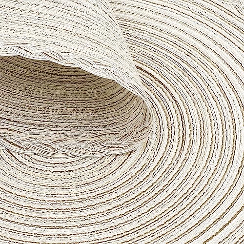 U'Artlines Indoor & Outdoor Round Cotton Placemat, Perfect for Fall, Dinner Parties, BBQs, Christmas Parties and Everyday Use,4pcs placemats, Ivory White
