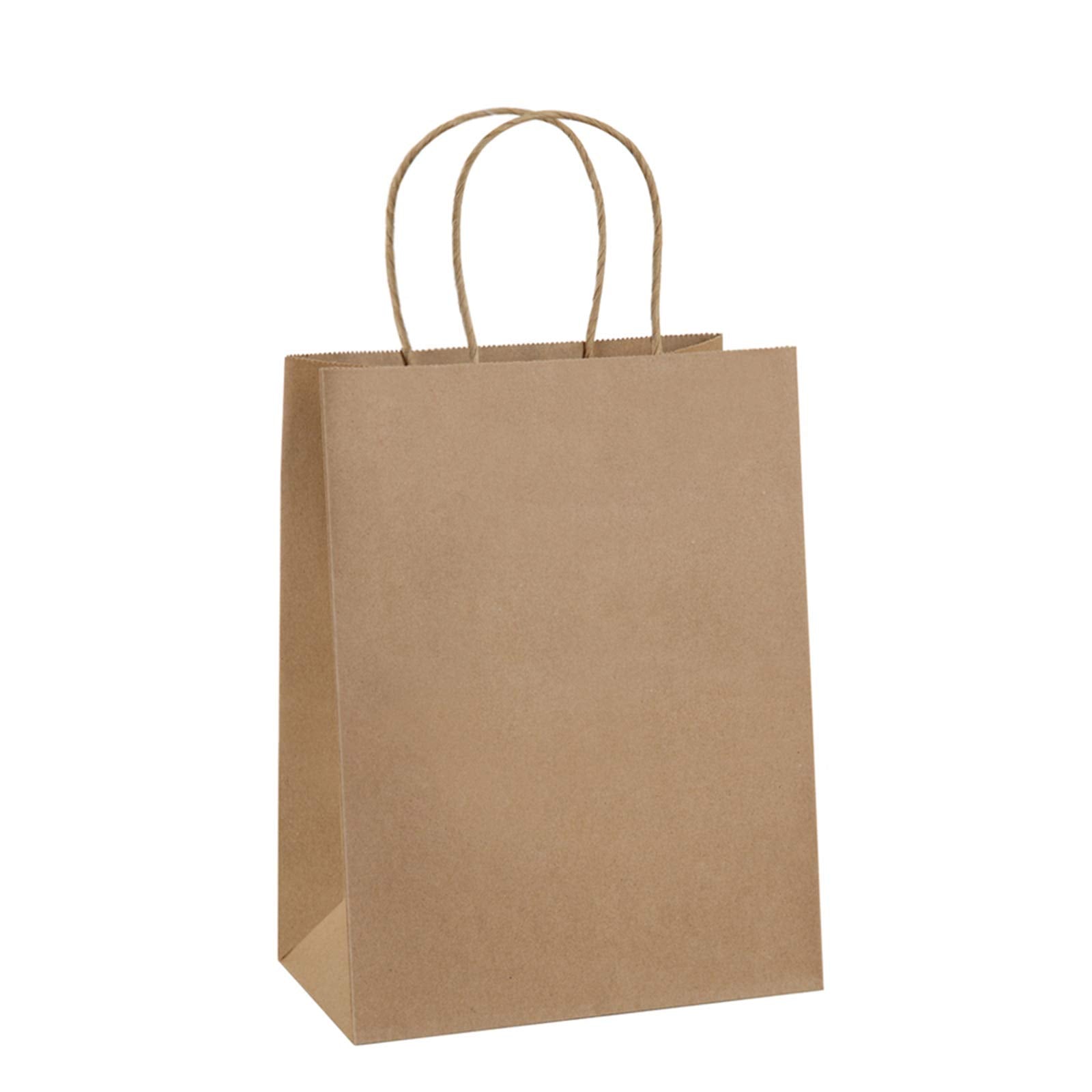 BagDream Gift Bags 8x4.25x10.5 100Pcs Paper Gift Bags Medium Size Brown Paper Bags with Handles Bulk Wedding Party Favor Bags, Kraft Grocery Shopping Bags, Retail Merchandise Bags Gift Sacks