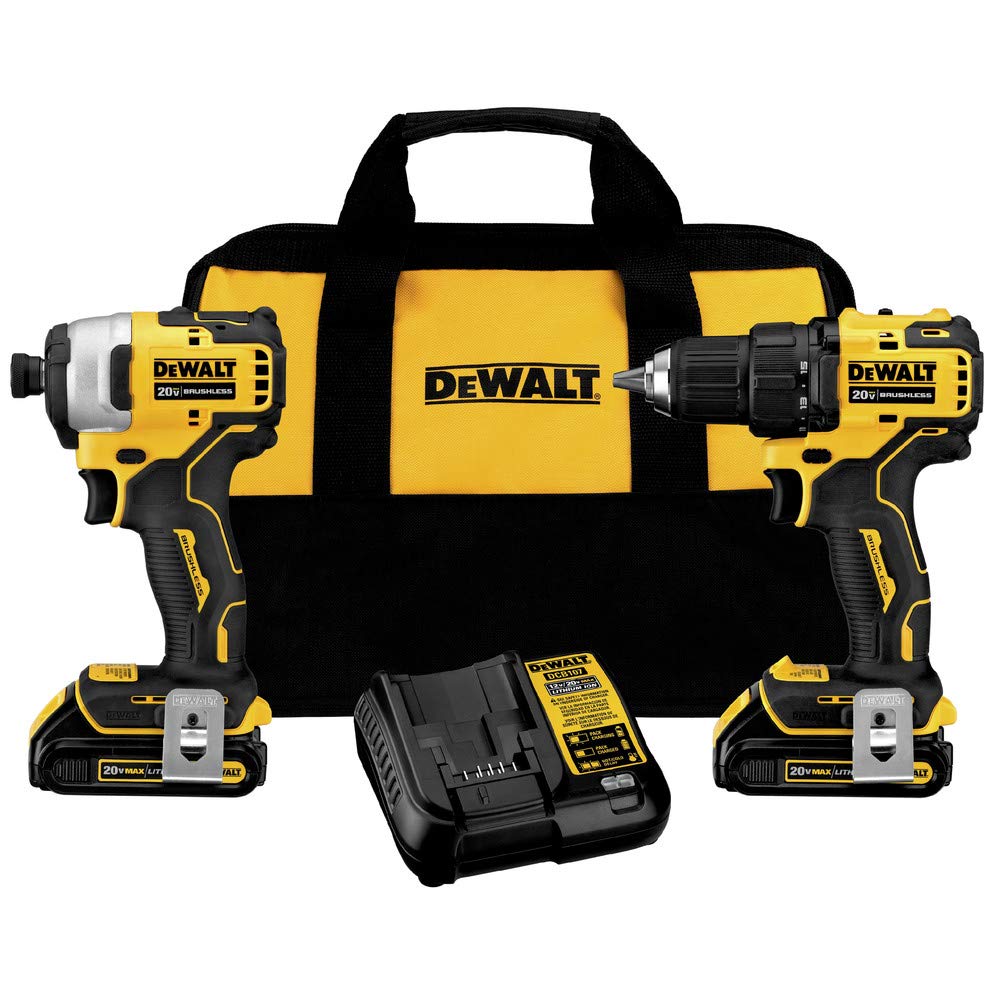 DEWALT ATOMIC 20V MAX* Cordless Drill Combo Kit, Compact (DCK278C2)