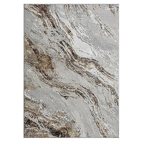 LUXE WEAVERS Modern Abstract Indoor Anthracite 5x7 Area Rug