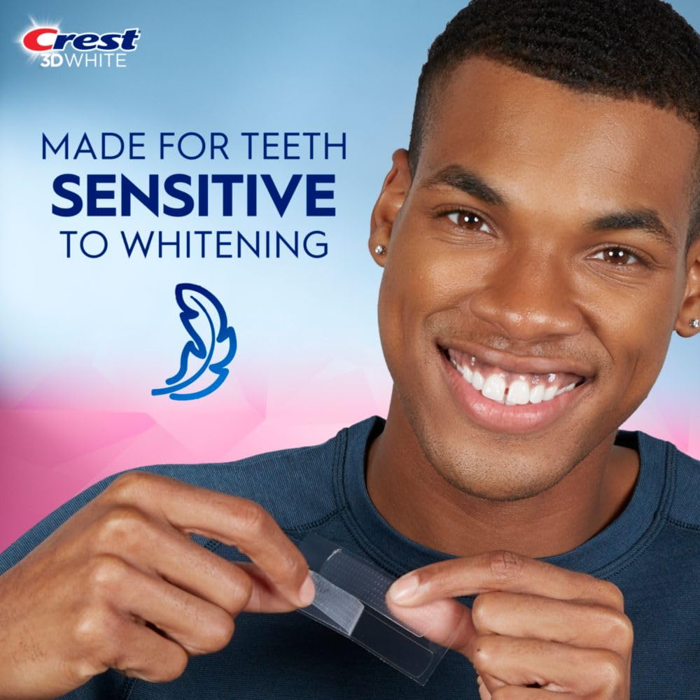 Crest 3D Whitestrips Sensitive At-Home Teeth Whitening Kit, 18 Treatments, Gently Removes 15 Years of Stains, Crest Whitestrips, Teeth Whitening Kit