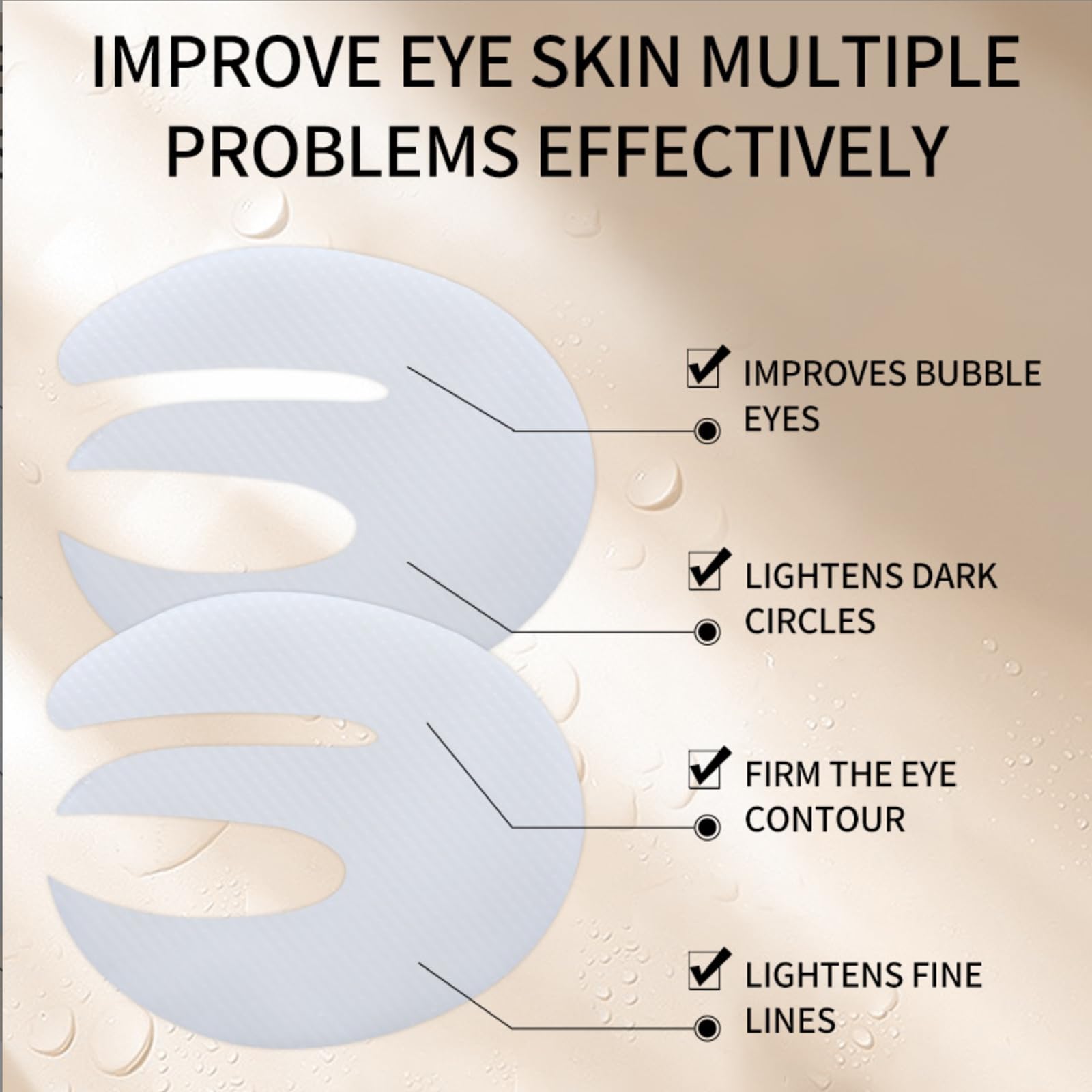 ONMYLOVIN 5 Pairs Deep Collagen Eye Patches Mask, E Shape Korean Eye Mask for Dark Circles, Anti-Aging, Firming, Hydrating Eye Gels Patcheswith Deep Collagen Skin Care
