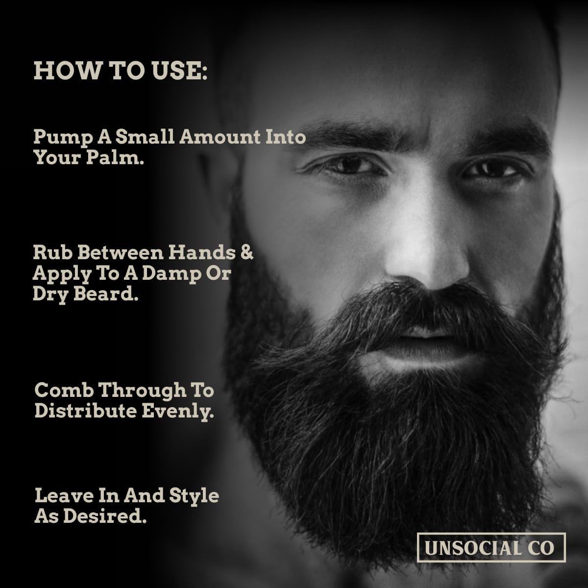 Unsocial Club Leave-In Beard Conditioner for Men | Beard Hydration, Softener & Detangler with Chamomile Extract | 4oz Pump Bottle