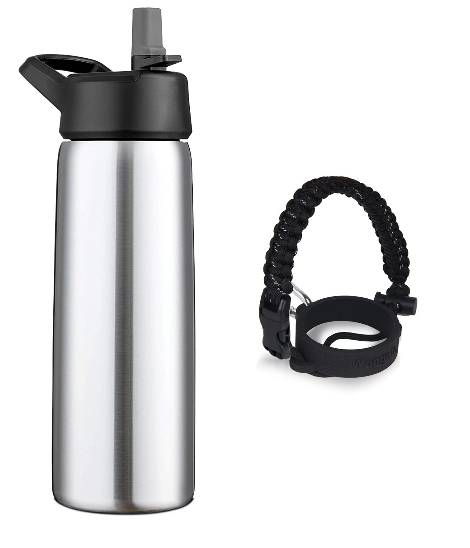 Frost Buddy 24oz Buddy Water Bottle with Straw, Lid & Paracord Handle | 24-Hour Insulated Water Bottle | 24 oz Leak Free | Stainless Steel Water Bottle for Traveling, Sports & Errands