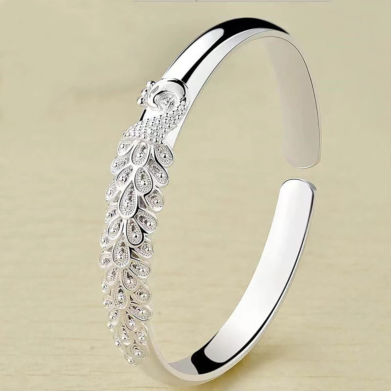 saved for later items items under 5 dollars 925 Sterling Silver Cuff Bangle Bracelets for Women Adjustable Charm Lucky Open Bracelet Exquisite Valentines Day Gifts womens jewelry clearance+sale