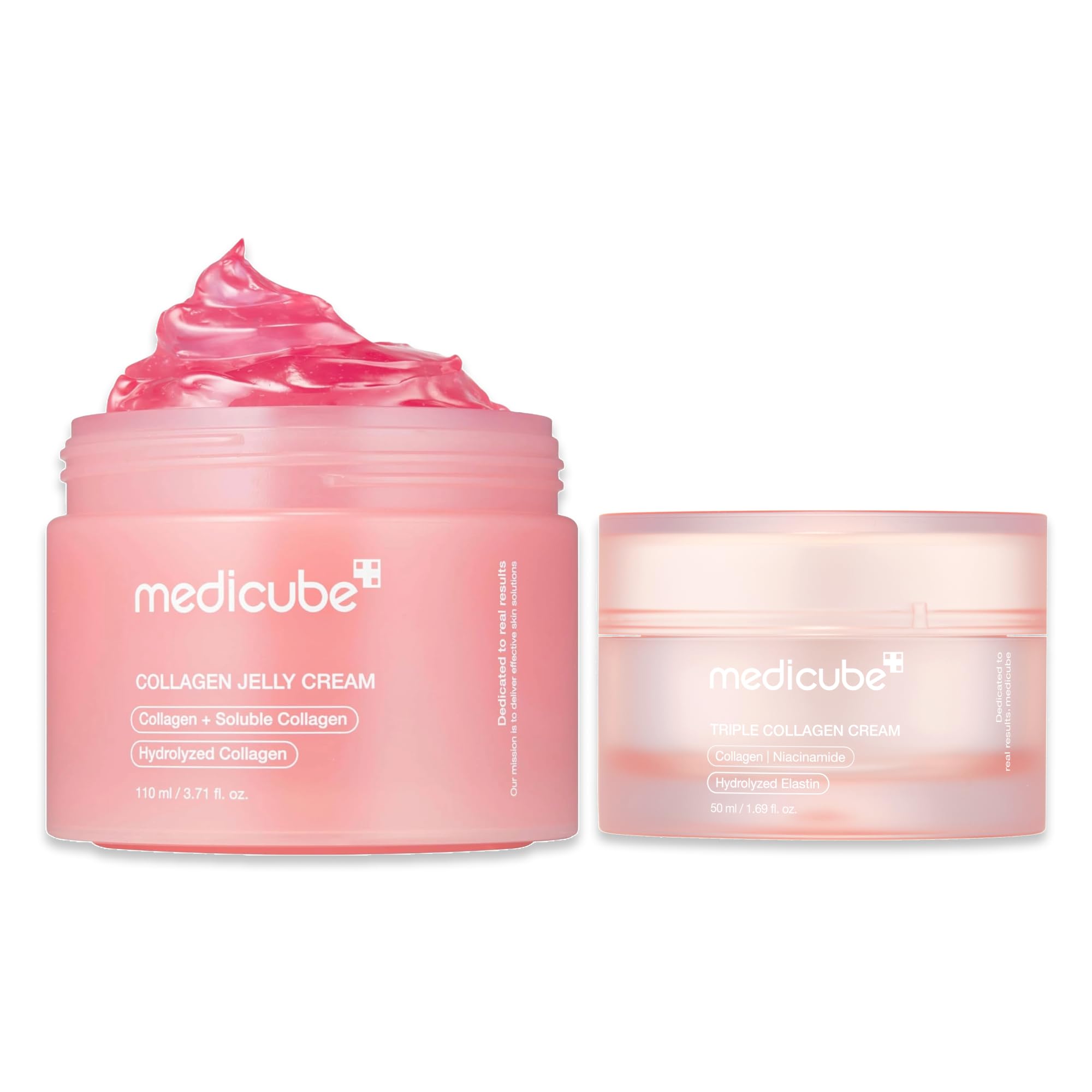 medicube Viral Collagen Big Size Duo: Collagen Jelly Cream 110ml and Triple Collagen Cream | Niacinamide, Hyaluronic Acid for Glowing, Fimer-Looking Skin
