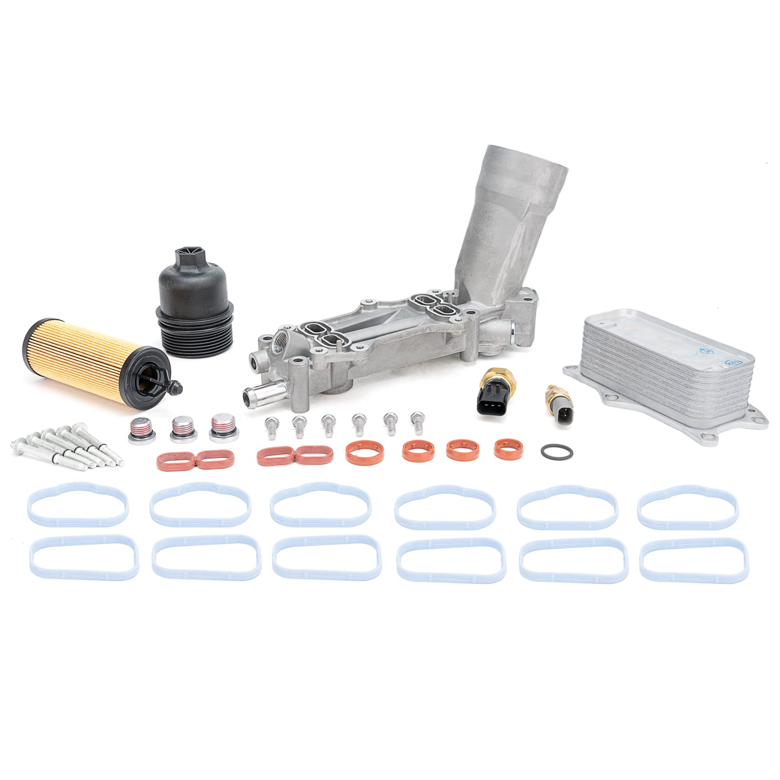 926-959 Engine Oil Cooler & Oil Filter Housing Adapter Assembly with Gaskets Sensor Kit 5184294AE 68105583AF Replacement for Chrysler 200 300 Dodge Ram Avenger Challenger Journey Caravan Wrangler