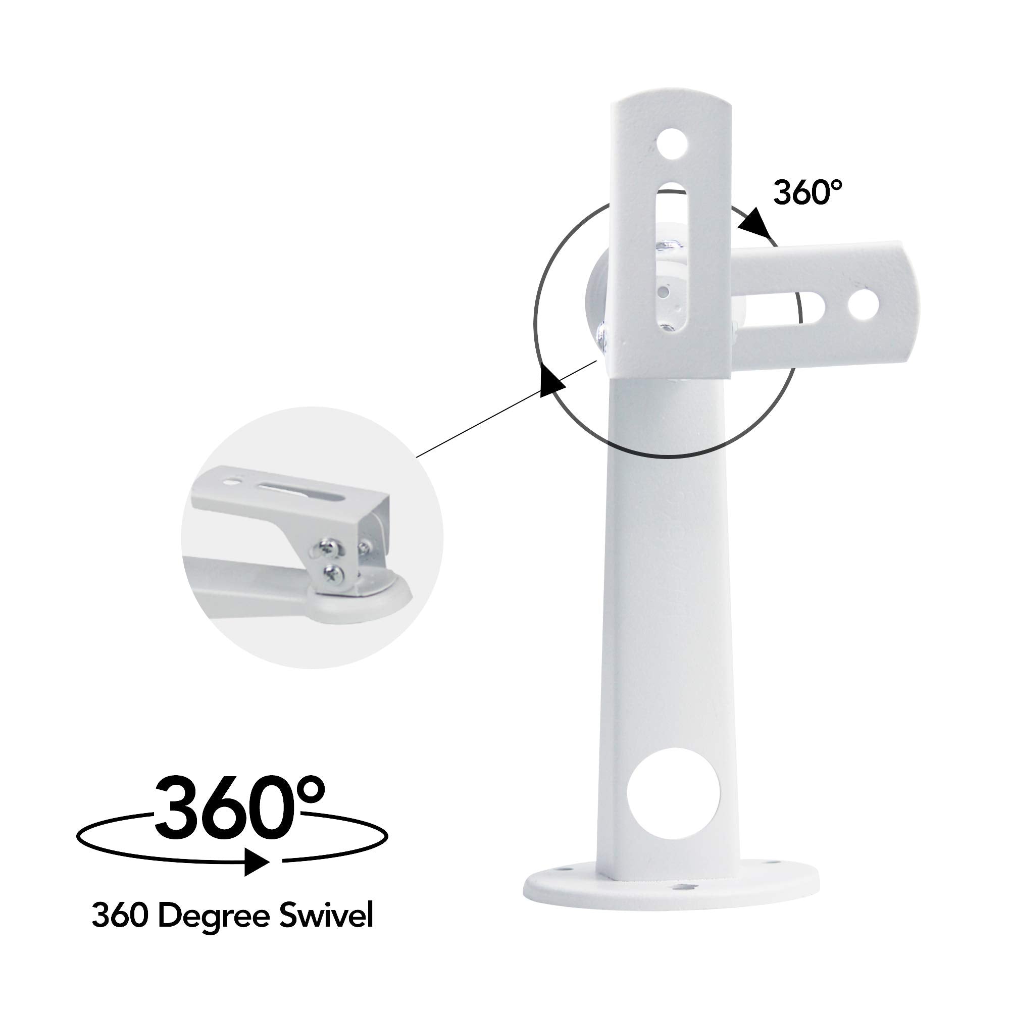Drsn Mini Projector Wall Mount/Projector Hanger/CCTV Security Camera Housing Mounting Bracket(White) - for CCTV/Camera/Projector/Webcam - with Load 11 lbs Length 7.8 inch - Rotation 360° (White)