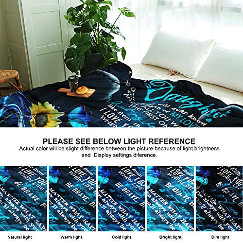 Gift for My Daughter Blanket from Mom as Birthday Present I Love You Letter to Her, Ultra-Soft Flannel Fleece Light Weight Bed Throw (50x40'', Daughter Gift)