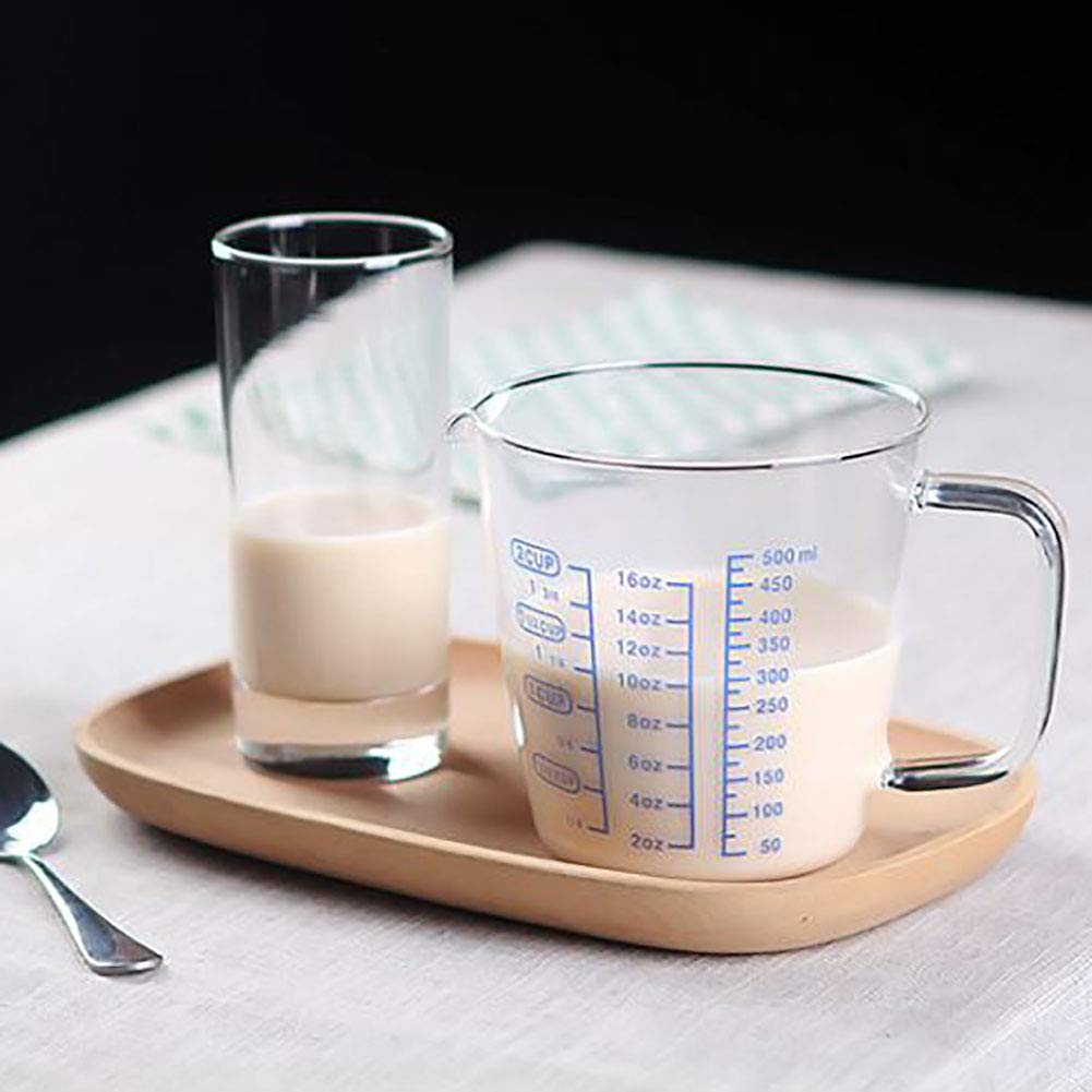 250ML Glass Measuring Cup, Heat-Resistant Borosilicate Glass Graduated Beaker Mug with Handle for Milk, Wine, Hot or Cold Liquid, Microwave, Oven Safe