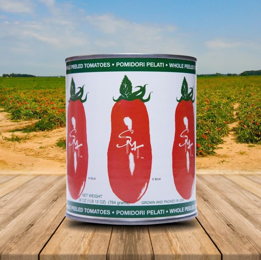 SMT San Merican Tomato Whole Peeled Tomatoes, 28oz (Pack of 6) - Grown in United States