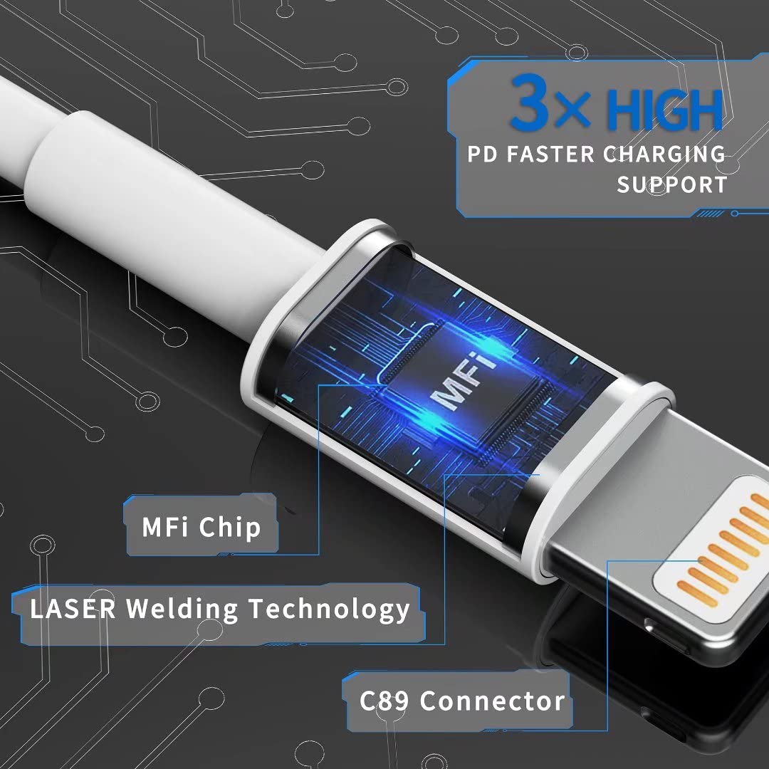 iPhone Charger [Apple MFi Certified], 2Pack 6ft Fast Lightning Cable for Long Cord, Apple Charging Cord for iPhone 12/11 Pro/11/XS MAX/XR/8/7/6s/6/5S/SE iPad/Air Original