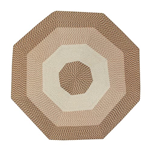 Better Trends Country Braid Collection is Durable and Stain Resistant Reversible Indoor Area Utility Rug 100% Polypropylene in Vibrant Colors, 96" x 132" Oval, Brown Stripe