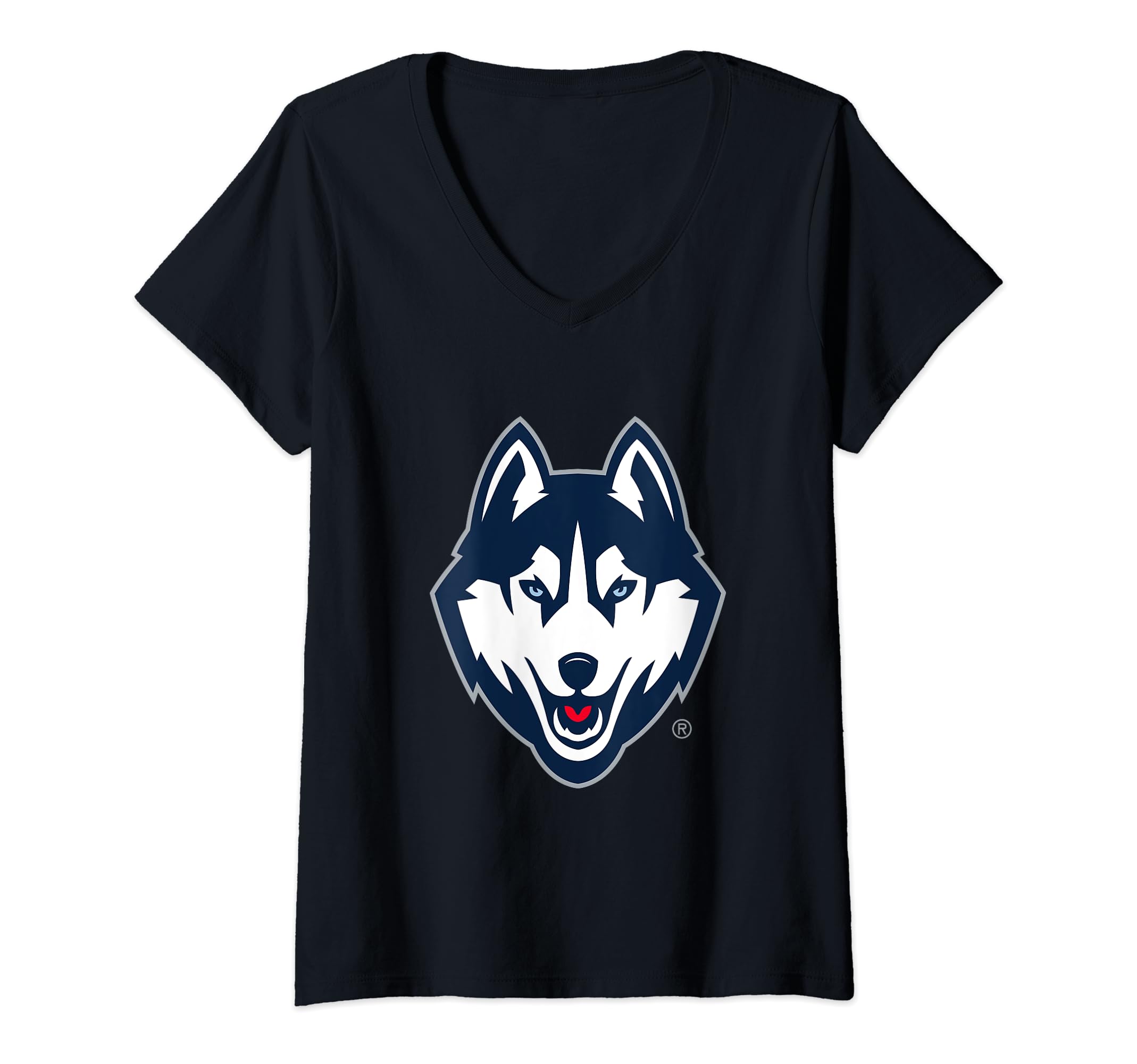 Womens Connecticut Huskies Icon Officially Licensed V-Neck T-Shirt