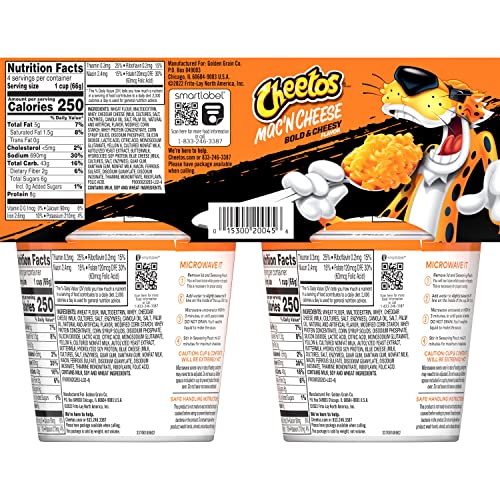 Mac N Cheetos Bold & Cheesy, 2.32oz Cups (4 Pack)