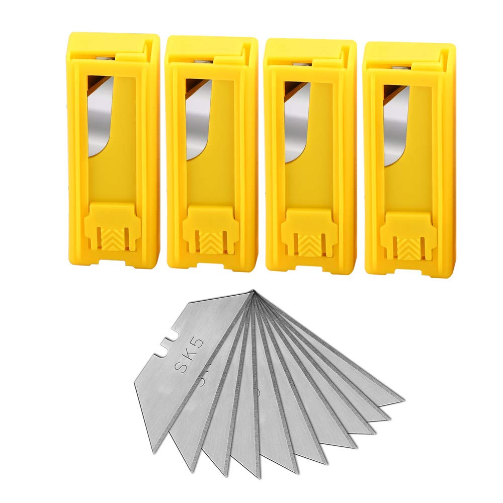 Utility Knife Blades/Box Cutter Blades/Replacement Blades/Razor BladesThicken SK5 Steel Standard Size 40-Pack & Dispenser