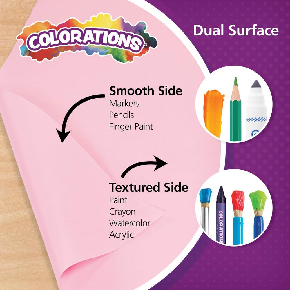 Colorations Dual Surface Paper Roll Classroom Supplies for Arts and Crafts Yellow (36" x 1000') (Item # DSYE)