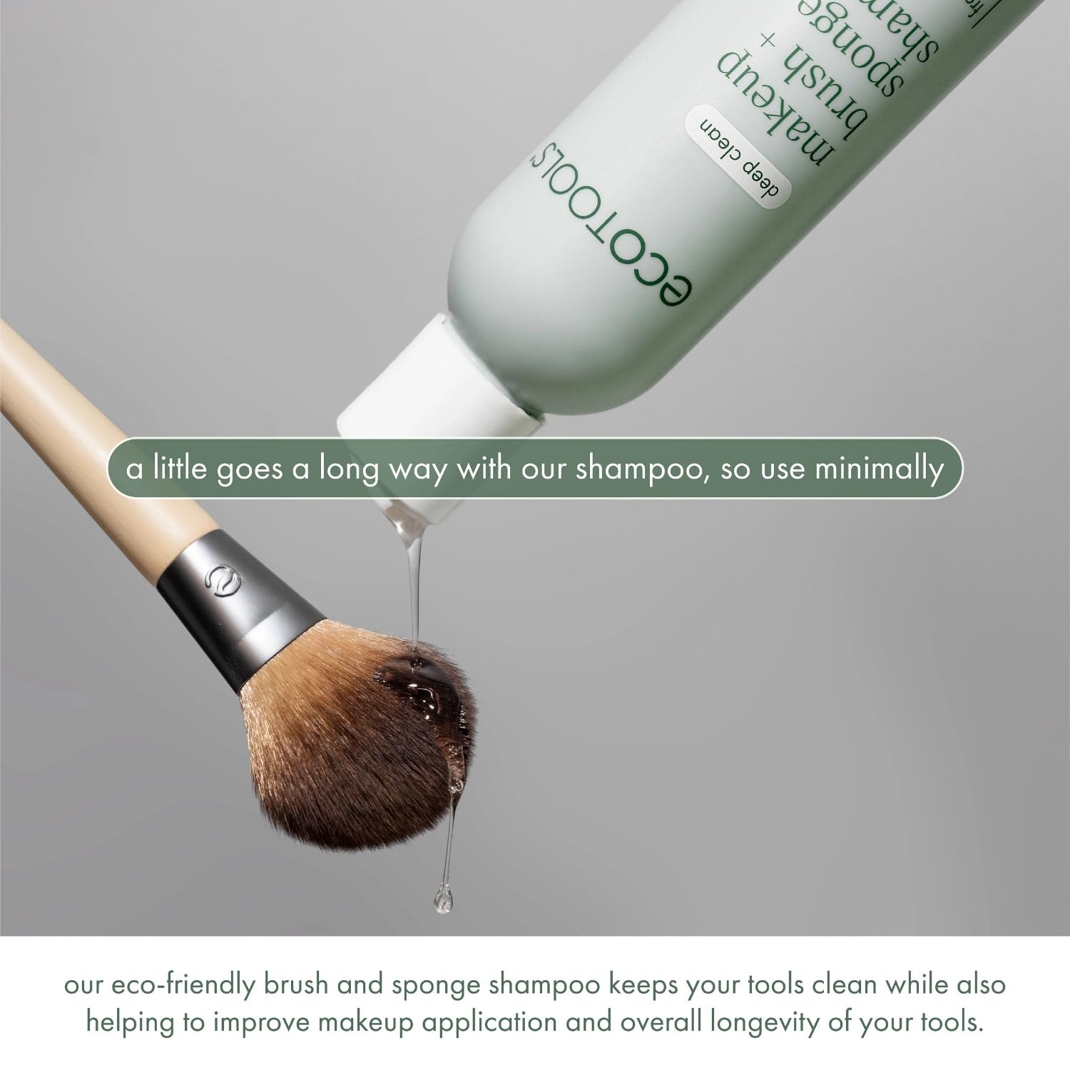 EcoTools Makeup Brush & Sponge Shampoo - Fragrance-Free Cleanser for Brushes, Sponges & Puffs, No Harsh Chemicals, Vegan & Cruelty-Free, 6 fl.oz./ 177 ml, 2 Count