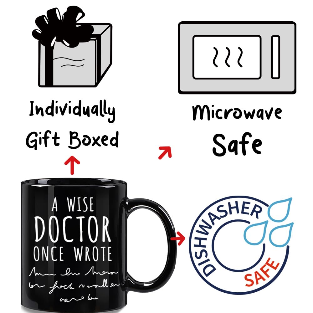 VLUG Doctor Gifts for Men Women, A Wise Doctor Once Wrote Mug 11oz, Thank You Appreciation Doctor Gift, Funny Doctor Birthday Gifts, Nursing Study Abroad Gifts, Fun Gag Quotes Gifts for Doctor