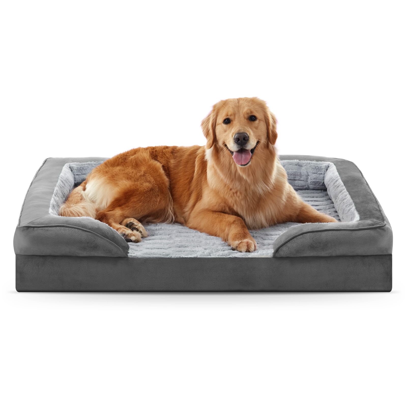 FURTIME Orthopedic Dog Beds Large Sized Dog, XL Washable Dog Bed for Large Dogs, Comfy Supportive Foam Pet Couch Bed with Removable Cover, Waterproof Extra Large Sofa Bed Foam and Nonskid Bottom