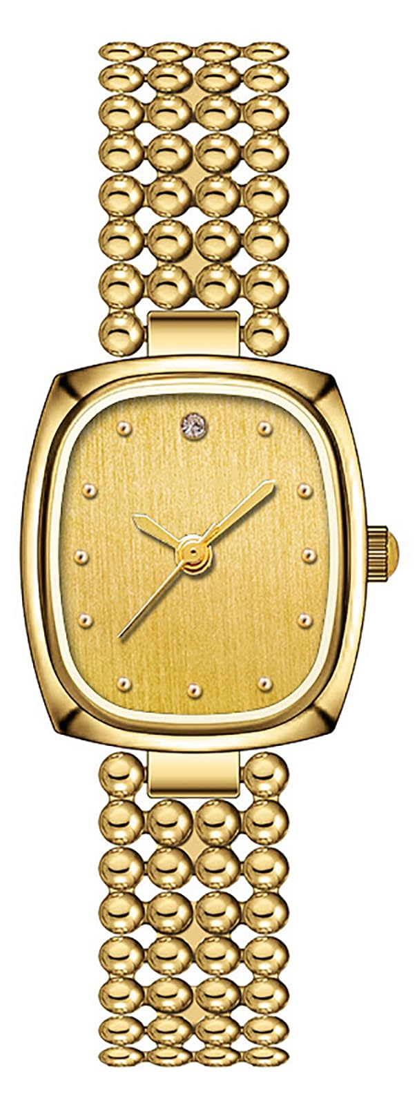 BESTKANG Gold Watches for Women Retro Ladies Quartz Wrist Watch Small Square Elegant Luxury Bracelet Women's Watch (Gold)