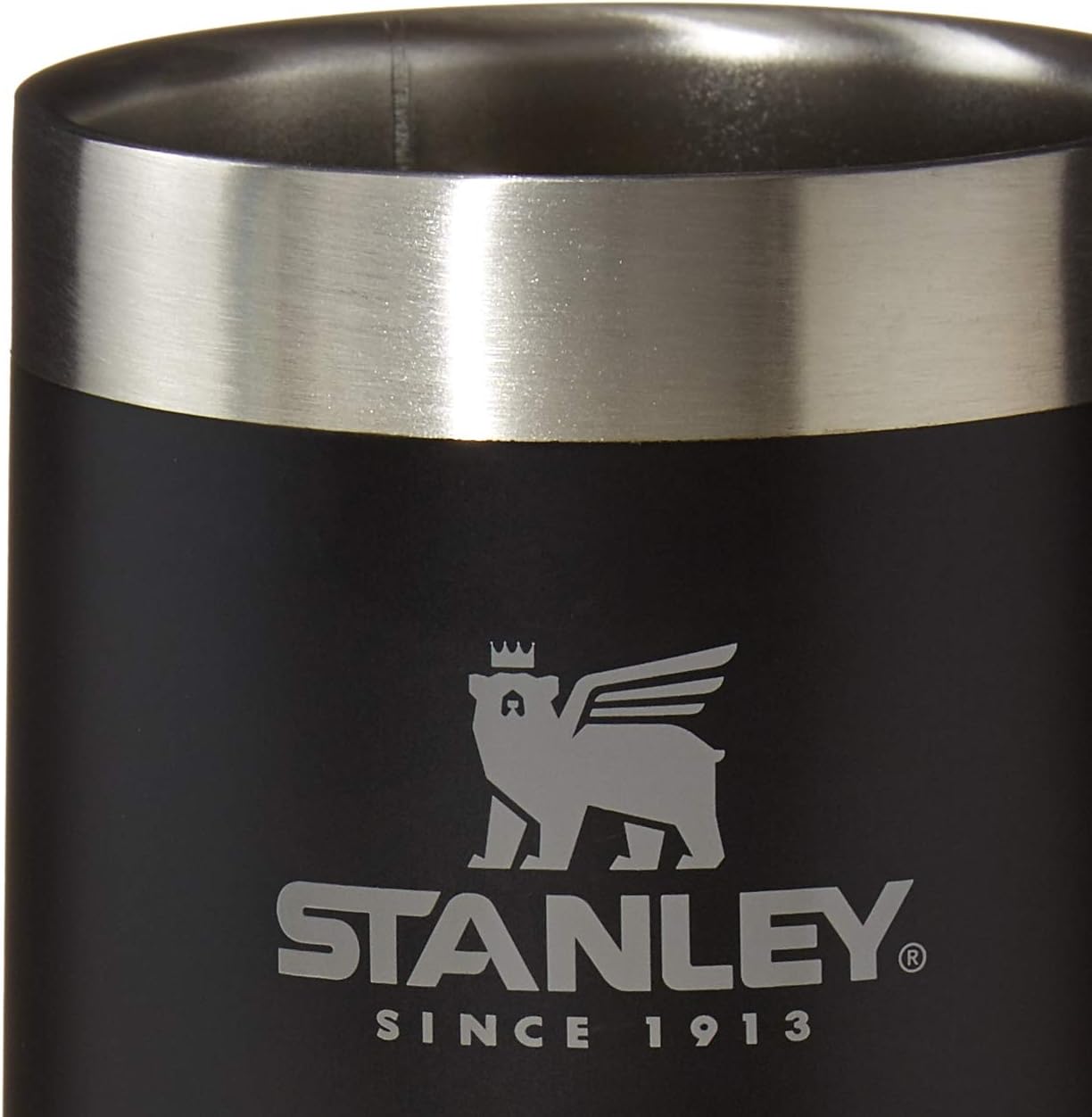 Stanley Adventure Big Grip Beer Stein, 24oz Stainless Steel Beer Mug, Double Wall Vacuum Insulation, Matte Black