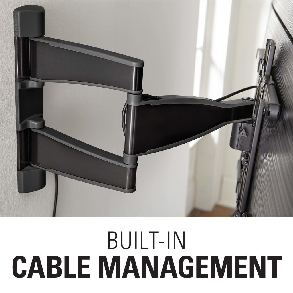 Sanus Premium Full Motion TV Wall Mount for 32" - 55" TVs - Stainless Steel Finish with FluidMotion Design for Smooth Extension, Tilt,