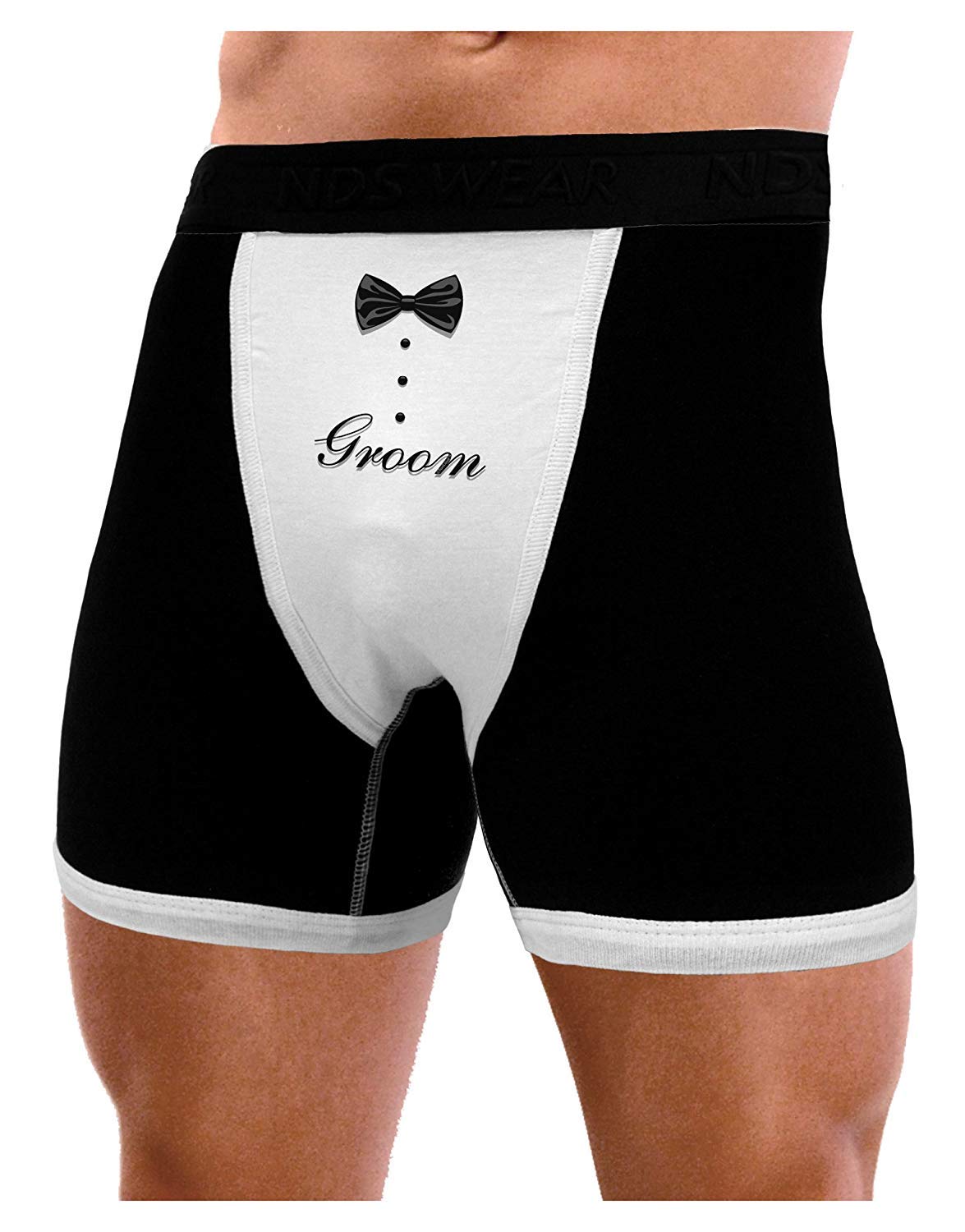 NDS Wear Tuxedo Groom Mens Boxer Brief Underwear - Large