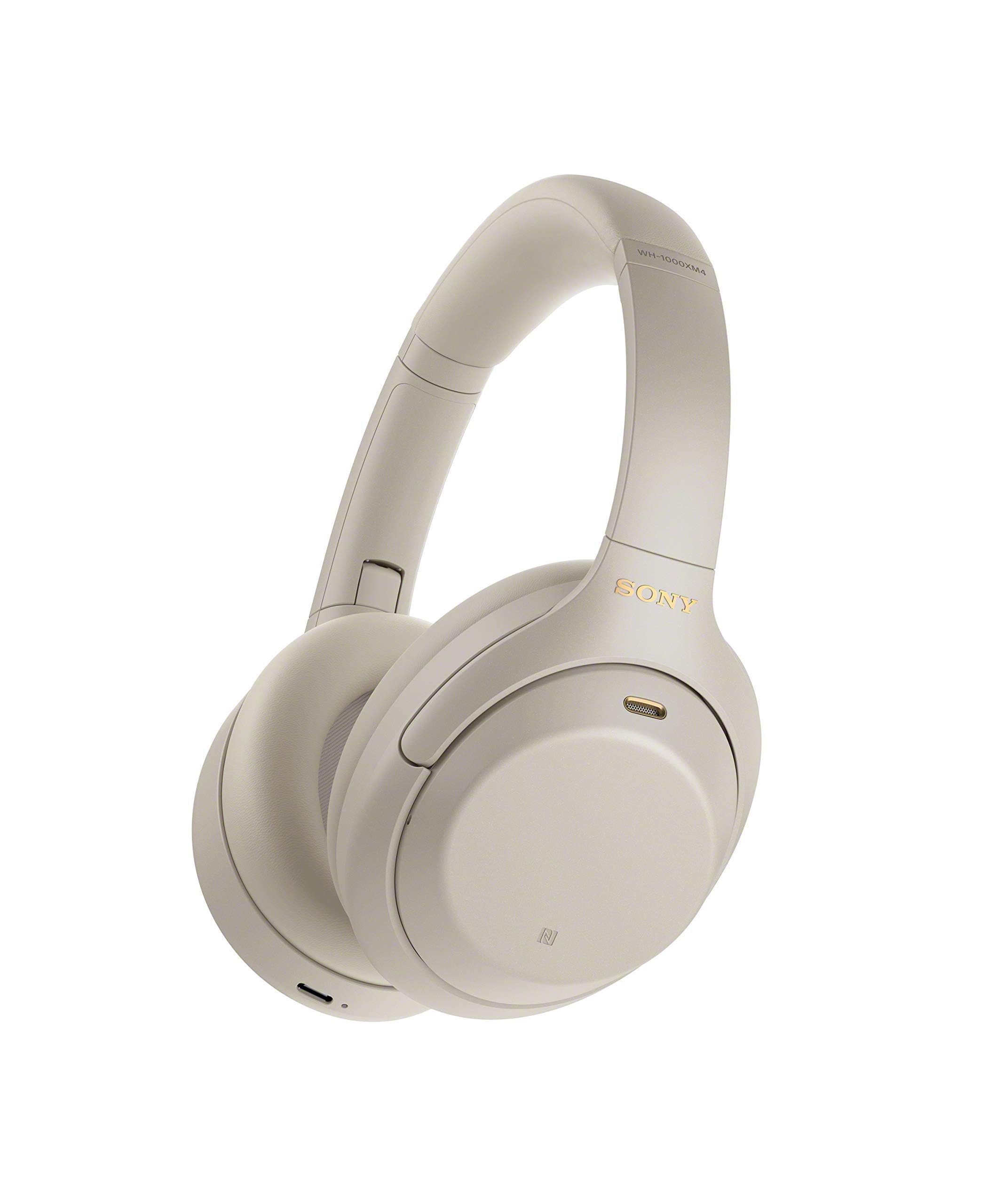 Sony WH-1000XM4 Wireless Premium Noise Canceling Overhead Headphones with Mic for Phone-Call and Alexa Voice Control, Silver WH1000XM4