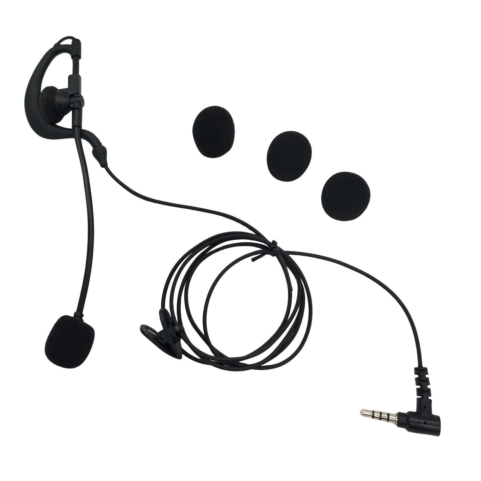 stdgove 3.5mm Wired Earpiece Coach Sideline Football Headset Referee Coaching Headphone with Boom Open Mic Microphone Intercom Commnication Earphone Coms Ear Piece for Ejeas v4 v6 pro(G Shape)