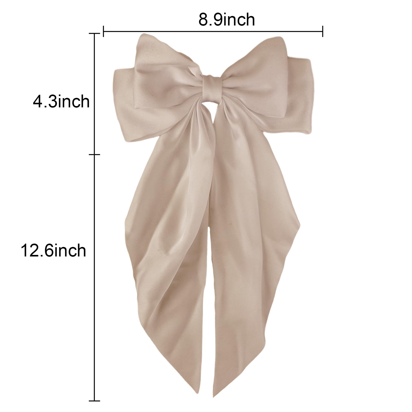 Canitor Hair Bows for Women Silky Satin Hair Ribbon Hair Barrettes Clip Oversized Long Tail Hair Bows Cute Aesthetic Coquette Hair Accessories Preppy Teen Girl Gifts Trendy Stuff Things