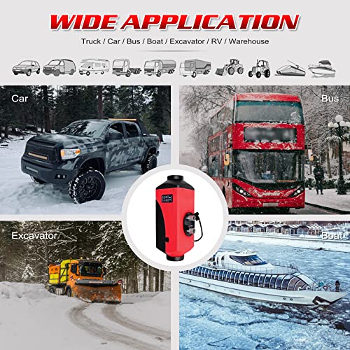 12V 8KW Diesel Air Heater Air Parking Heater 10L Tank Diesel Heater for Truck Boat Bus w Remote Control/LCD Monitor/Silencer