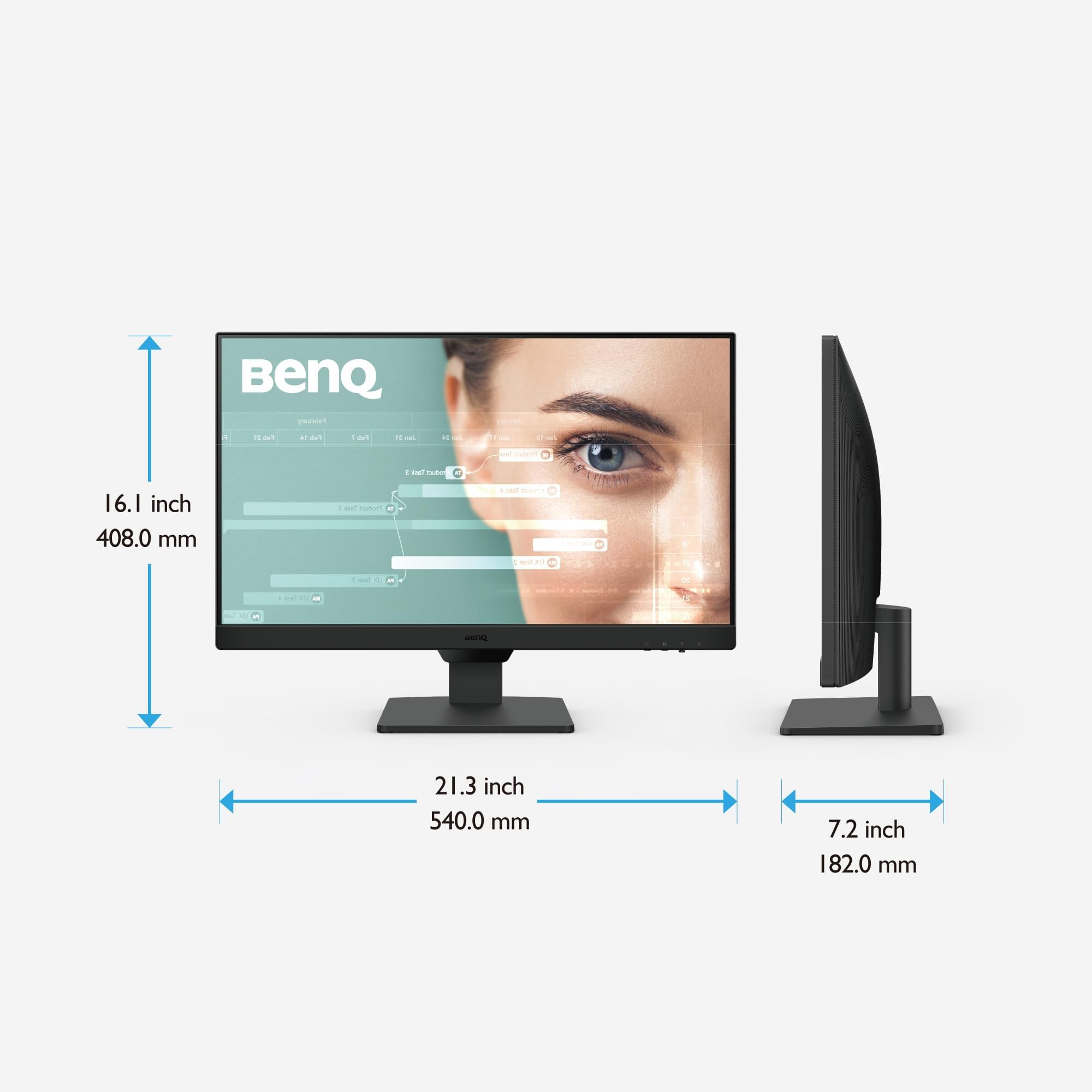 BenQ GW2490 100Hz Gaming Computer Monitor 24" FHD 1920x1080p | IPS | Eye-Care Tech | Low Blue Light | Anti-Glare | Adaptive Brightness | Built-in Speakers | DisplayPort | HDMI x 2