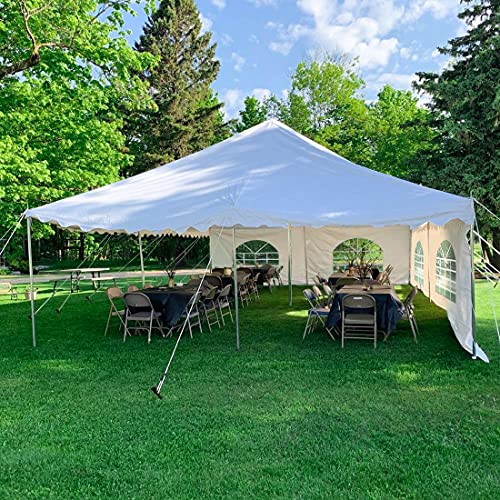 Quictent 20x20 Fire Retardant Pole Party Tents Heavy Duty PVC Vinly Pole Tent Wedding Party Canopy with Carry Bags