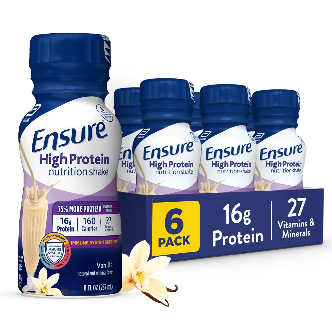 Ensure High Protein Vanilla Nutrition Shake, 6 Pack