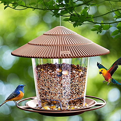 Hanging Bird Feeder Squirrel Proof for Outdoor Wild Bird Seed, Purple