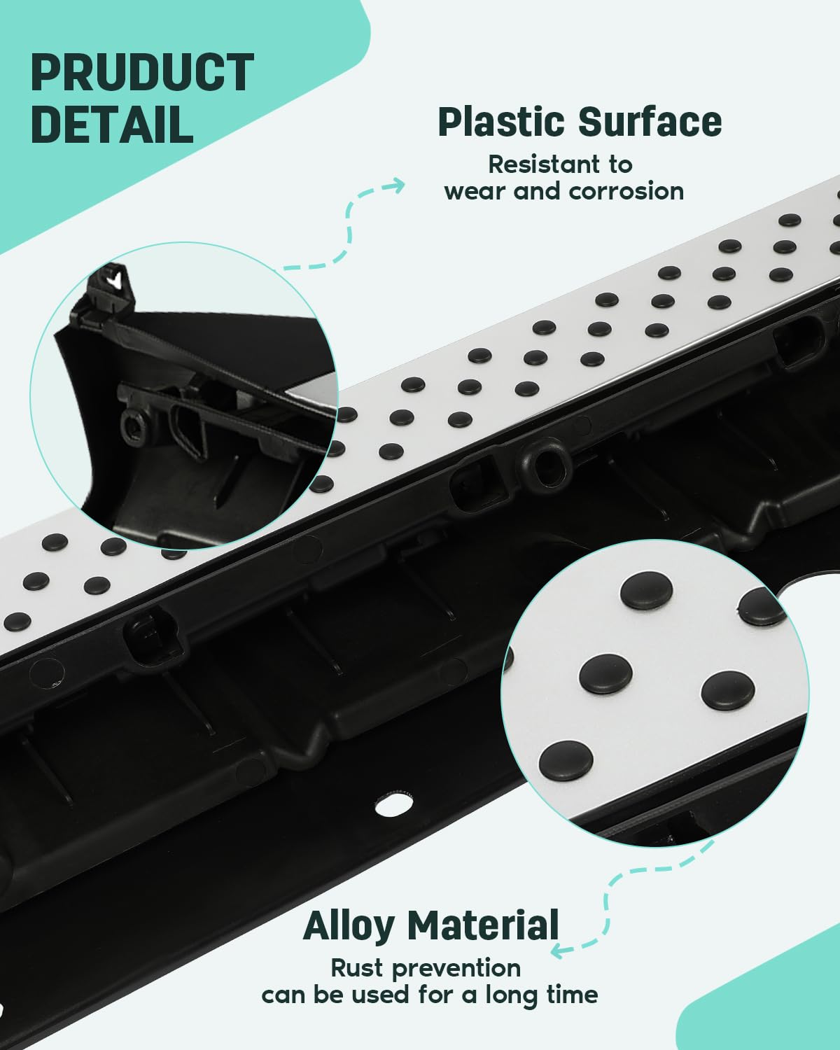 SCITOO Nerf Bar Running Board Side Step Fit for 2007-2013 For BMW X5 Crew Cab Plastic 30% Aluminum Alloy 40% Iron 30% Rock Sliders