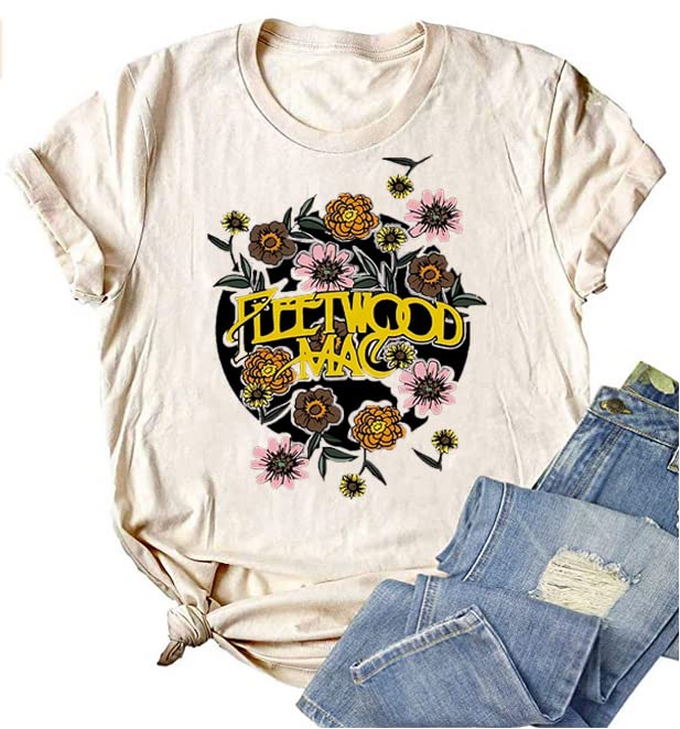 Women Country Music Bleached Shirts Casual Rock Band Tee Tops Concert Outfit T-Shirt Sleeve Summer Vacation Tops(Large,White Gray)