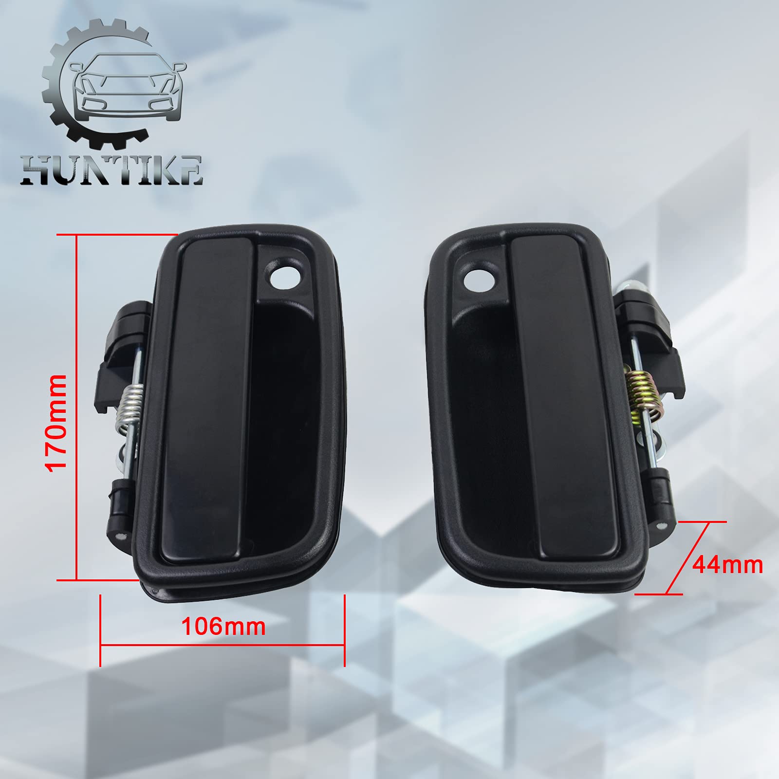 Huntike Pair Front Exterior Door Handle w/Key Hole Left & Right | Compatible with 1995-2004 Toyota Tacoma 2.4L 2.7L 3.4L Part# 69220-35020 69210-35020