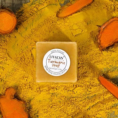 LIYALAN Turmeric Soap Bar for Face & Body-Tumeric Soap,Smooth Skin,Deep Cleansing, Natural Handmade Soap Sensitive Skin Formula, Vegan Soap